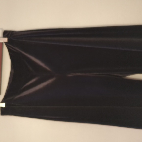 Max Studio ponte velvet Elastic Elegant Black Wide-Leg Pants office work XL - Picture 7 of 10